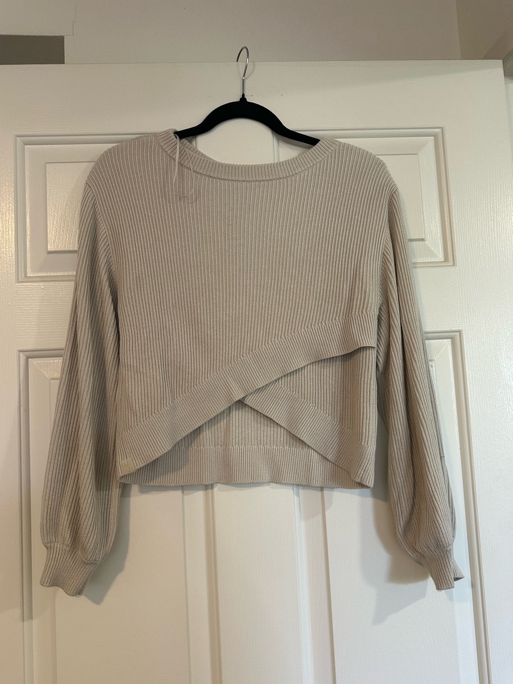 Lululemon reversible Beige Ribbed Cross-Hem Women's Sweater